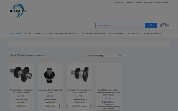 Screenshot of dryparts.de