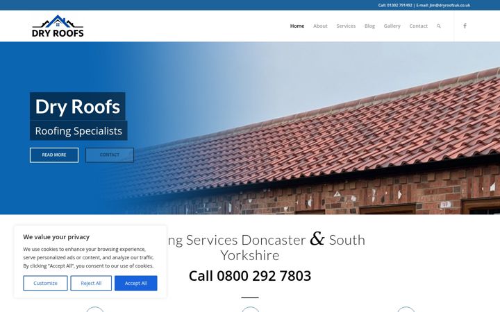 Ekrānuzņēmums no dryroofsuk.co.uk