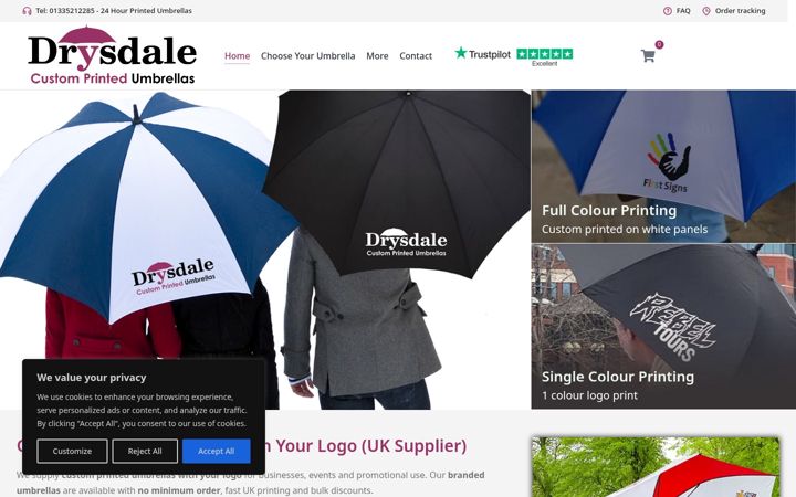 Screenshot of drysdaleumbrellas.com