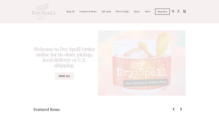 Screenshot of dryspellbottleshop.com
