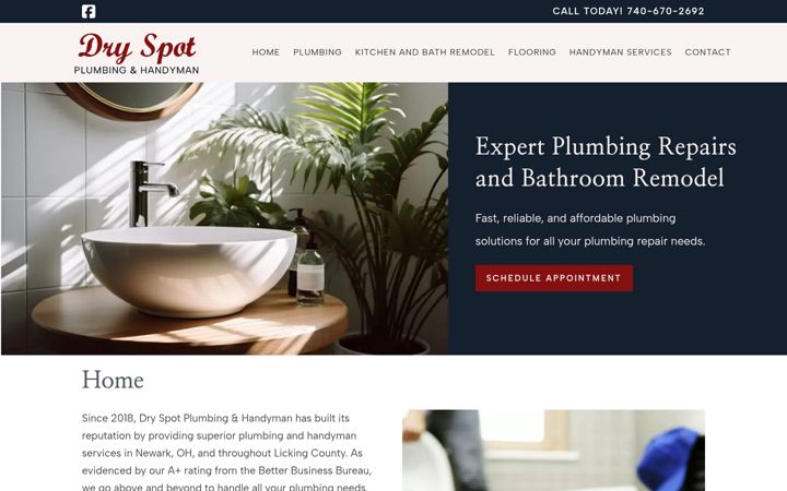 Screenshot of dryspotplumbing.com