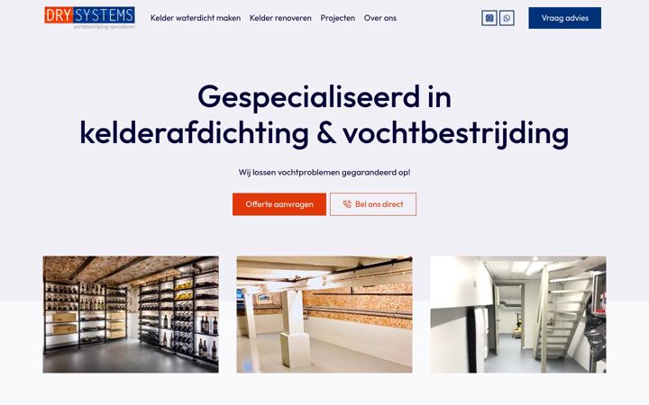 Screenshot di drysystems.nl