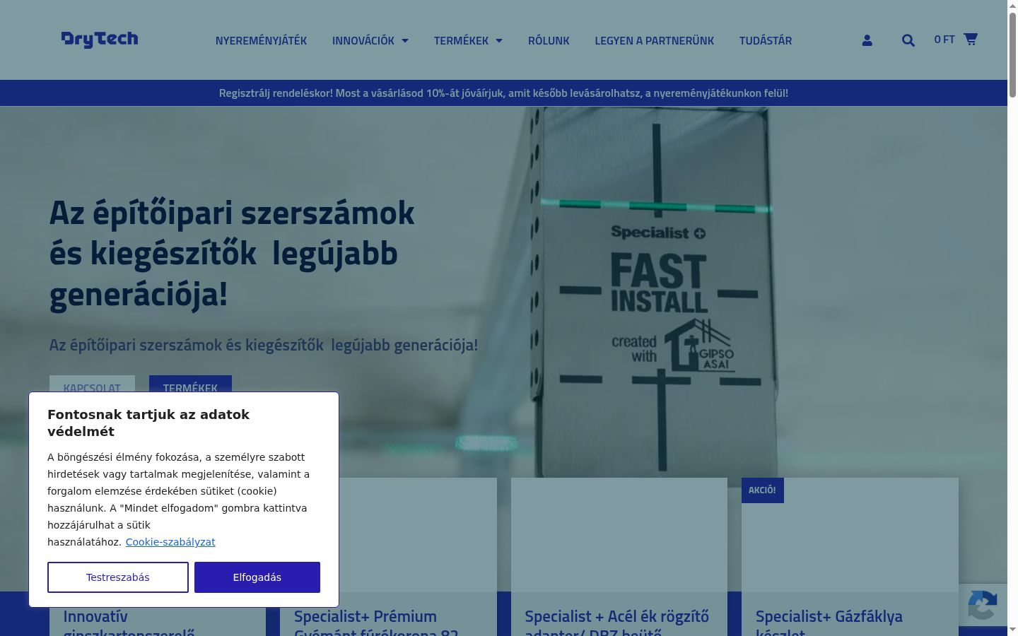 Ekrānuzņēmums ar piekrišanas baneri, kas tika rādīts pirms jebkādas mijiedarbības