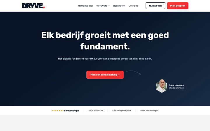 Screenshot di dryve.nl