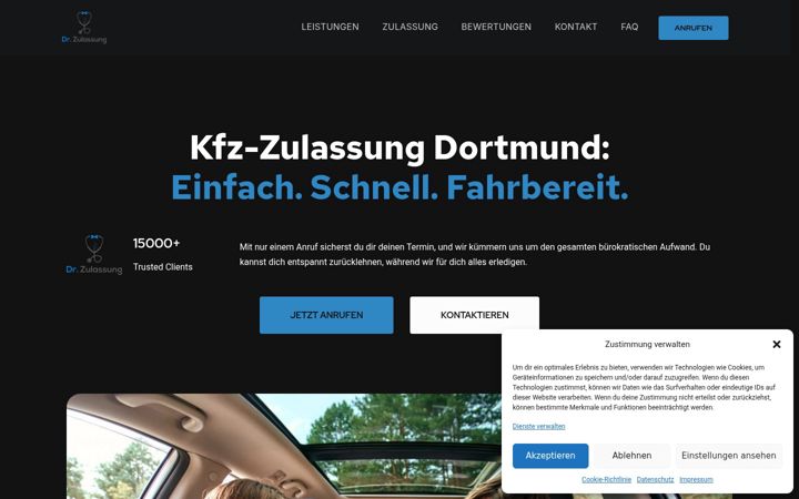 Screenshot of drzulassung.de