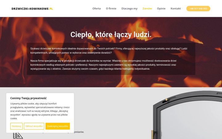 Captura de ecrã de drzwiczki-kominkowe.pl