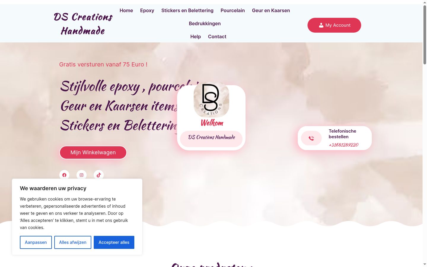Screenshot del banner di consenso mostrato prima di qualsiasi interazione