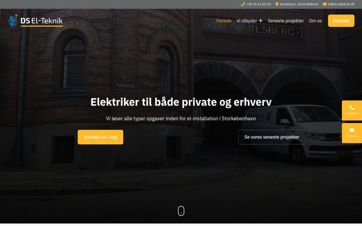 Snimka zaslona za ds-elteknik.dk