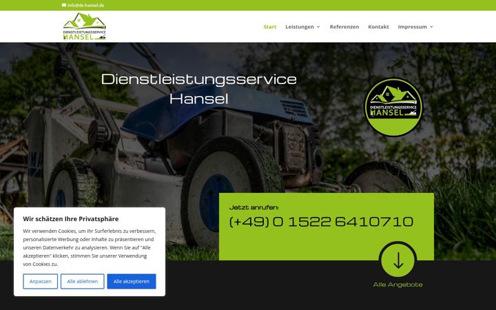 Kuvakaappaus sivustosta ds-hansel.de