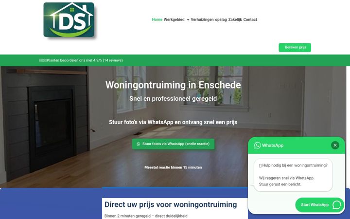 Screenshot di ds-huisontruimingservice.nl