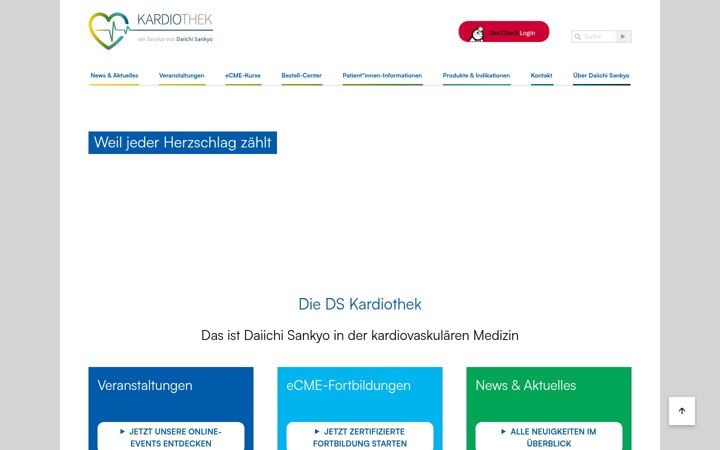 Kuvakaappaus sivustosta ds-kardiothek.de