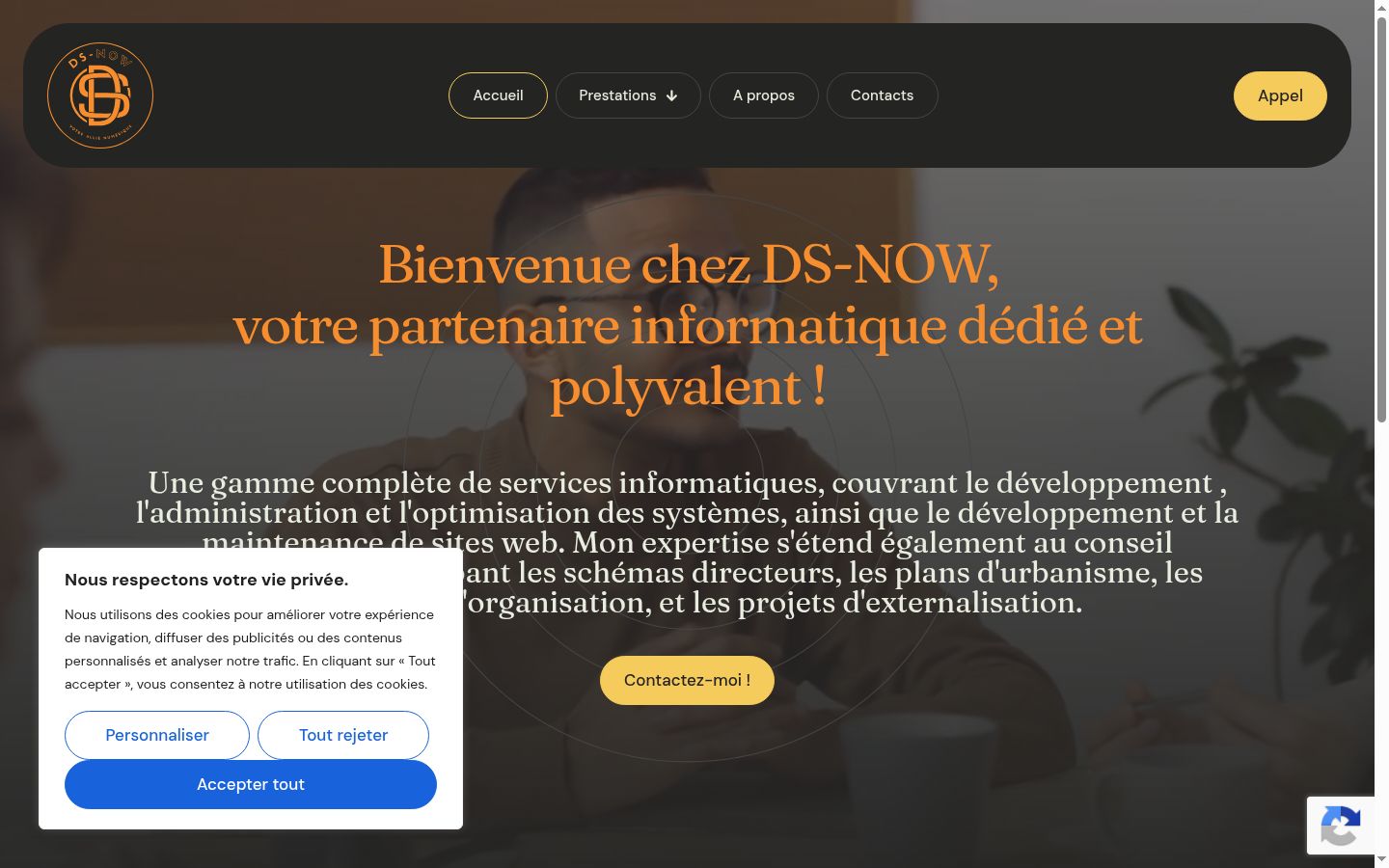 Screenshot del banner di consenso mostrato prima di qualsiasi interazione