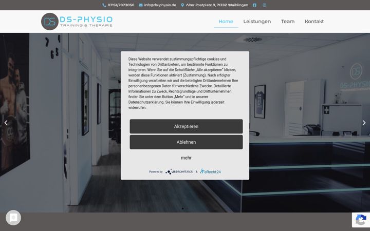 Snímek obrazovky ds-physio.de