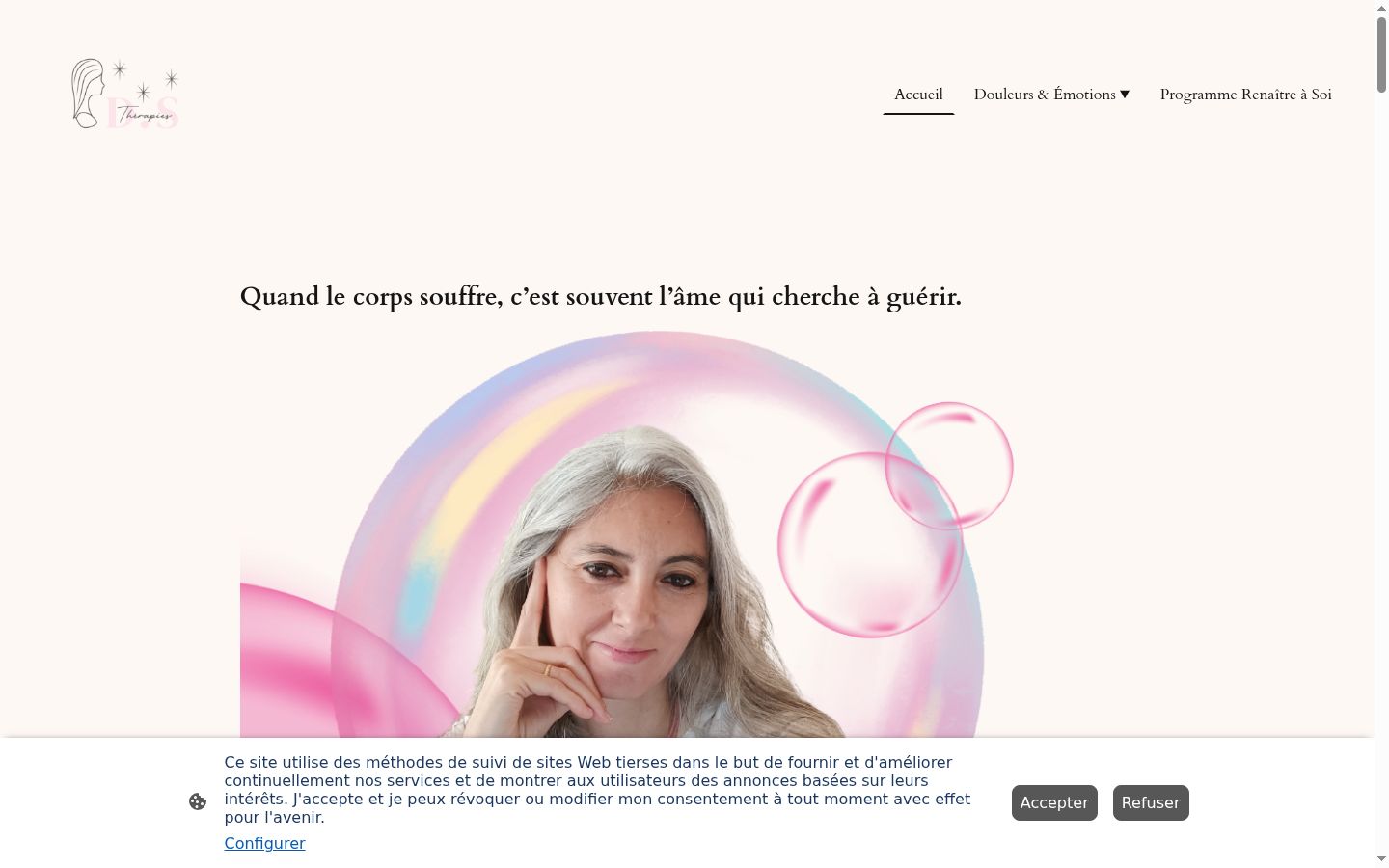 Capture d'écran de la bannière de consentement affichée avant toute interaction