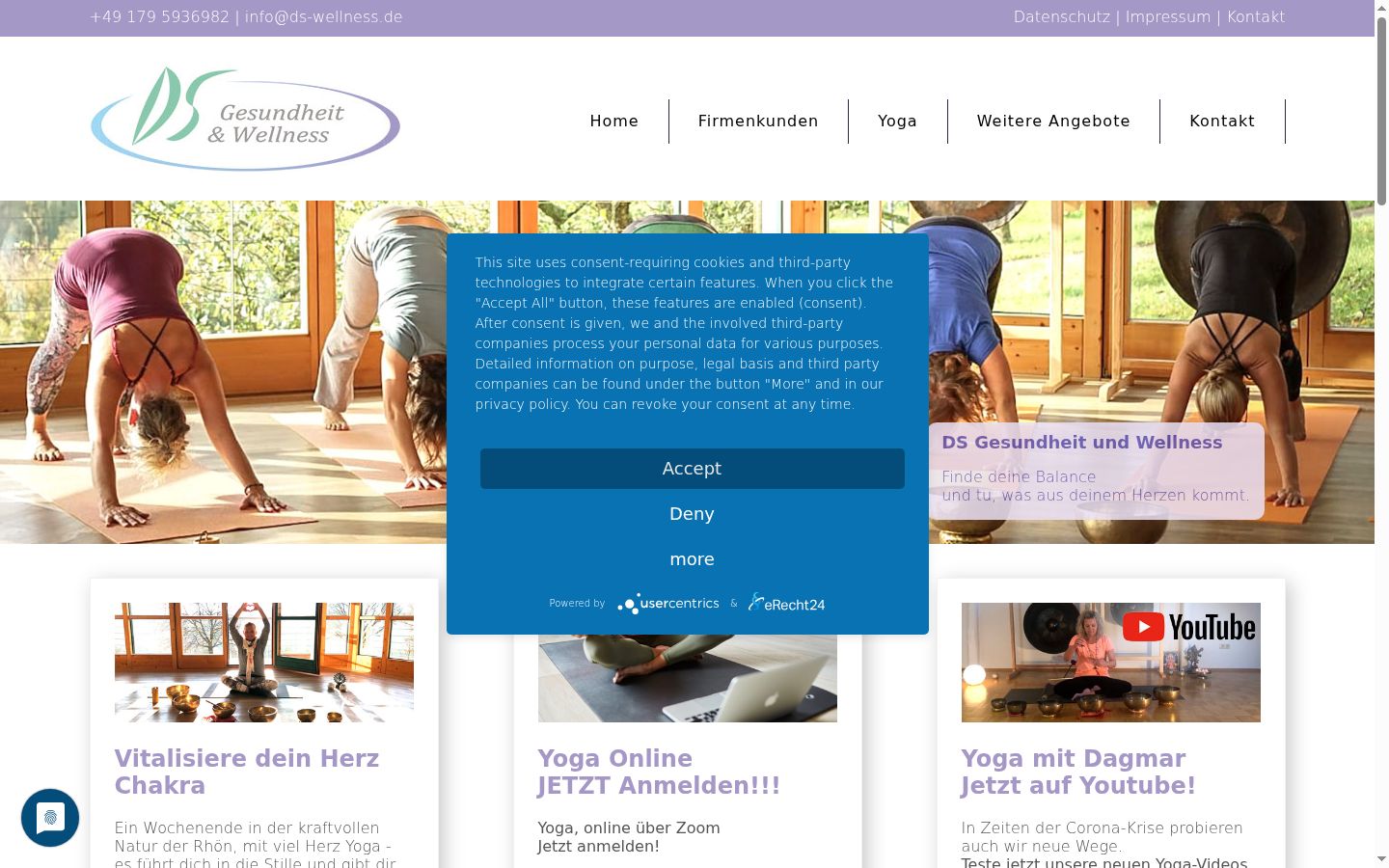 Screenshot des Einwilligungsbanners vor jeglicher Interaktion