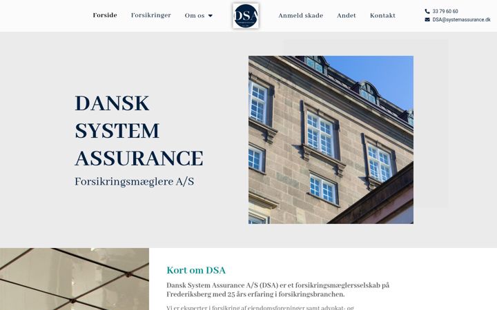 Snimka zaslona za dsa-forsikringsmaeglere.dk