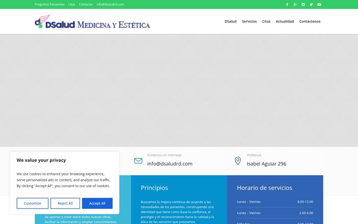 Screenshot of dsaludrd.com