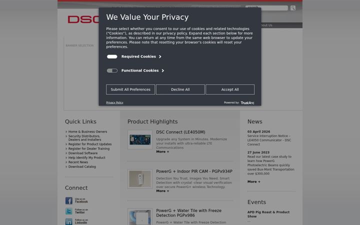 Screenshot of dsc.com