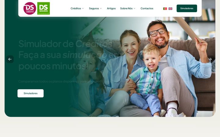 Screenshot of dscreditoseguros.com