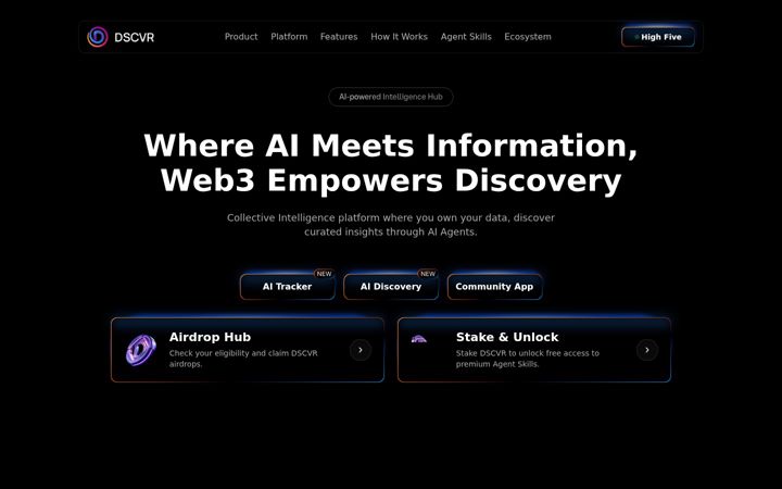 Screenshot of dscvr.one