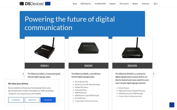 Screenshot of dsdevices.com