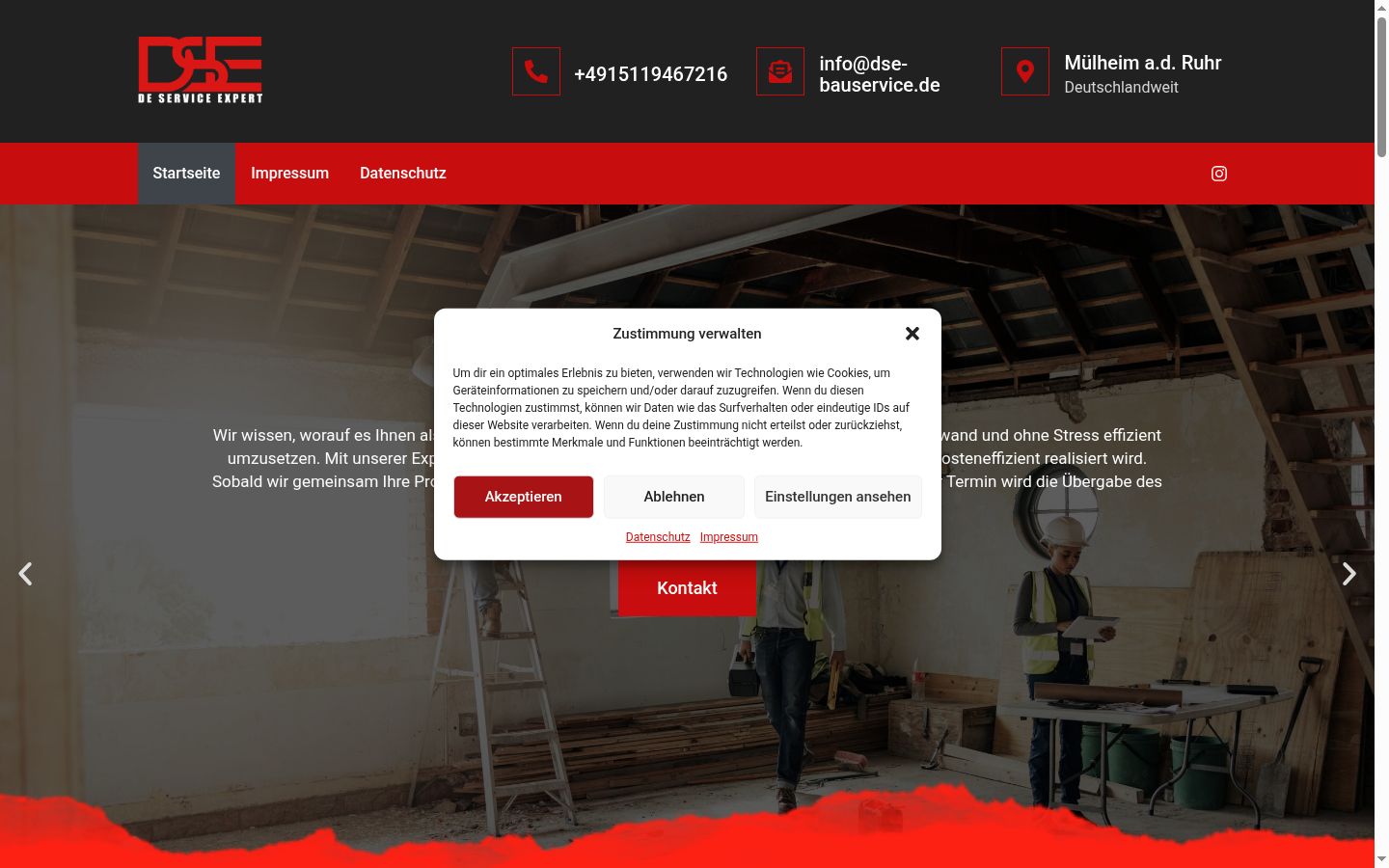 Captura de ecrã do banner de consentimento apresentado antes de qualquer interação