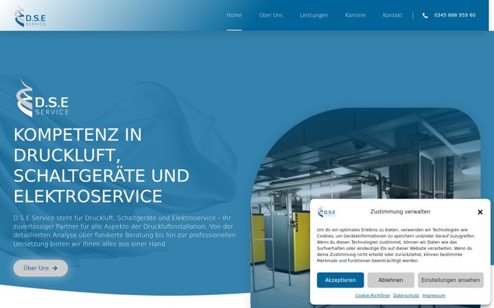 Kuvakaappaus sivustosta dse-service.de