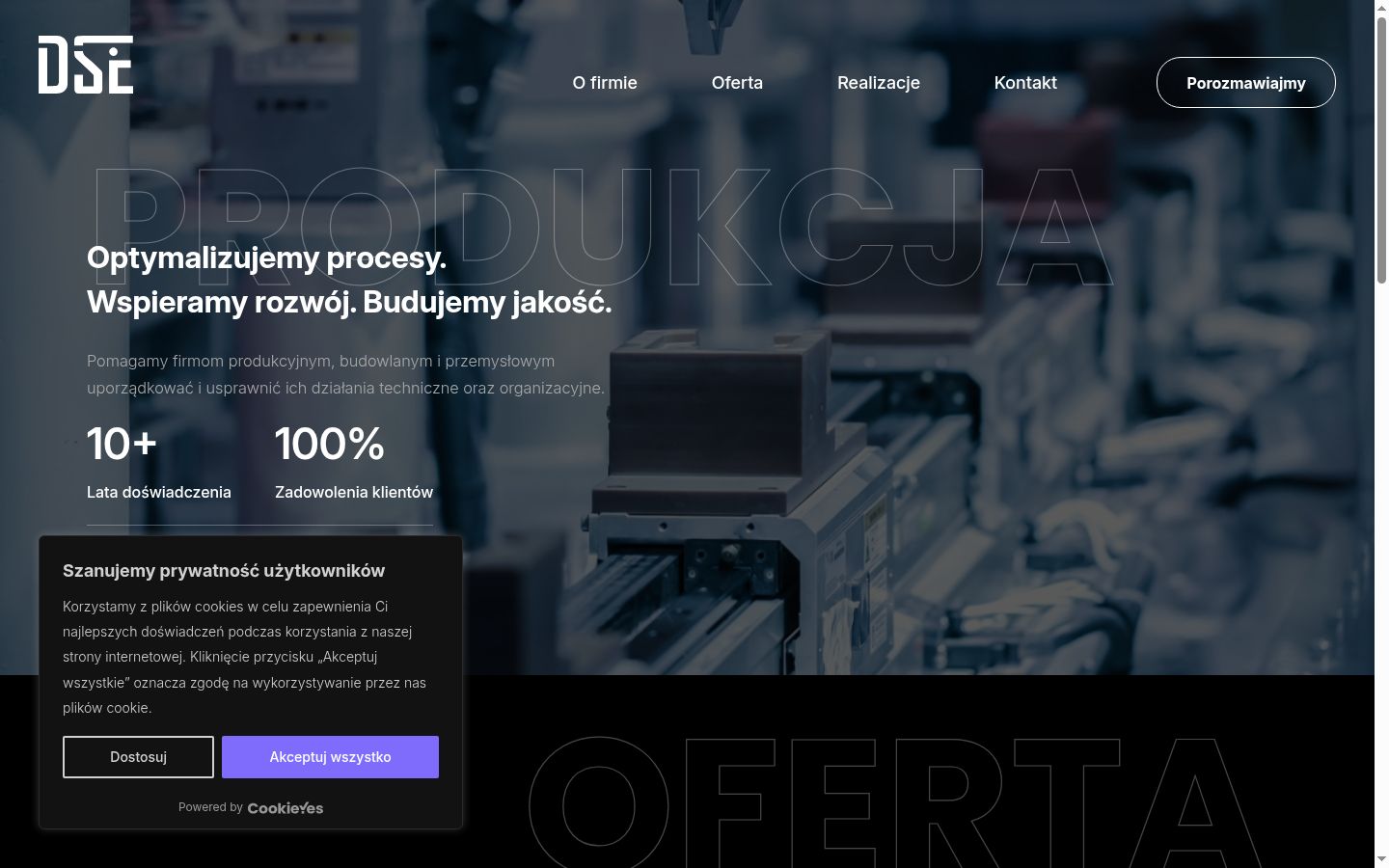 Screenshot del banner di consenso mostrato prima di qualsiasi interazione