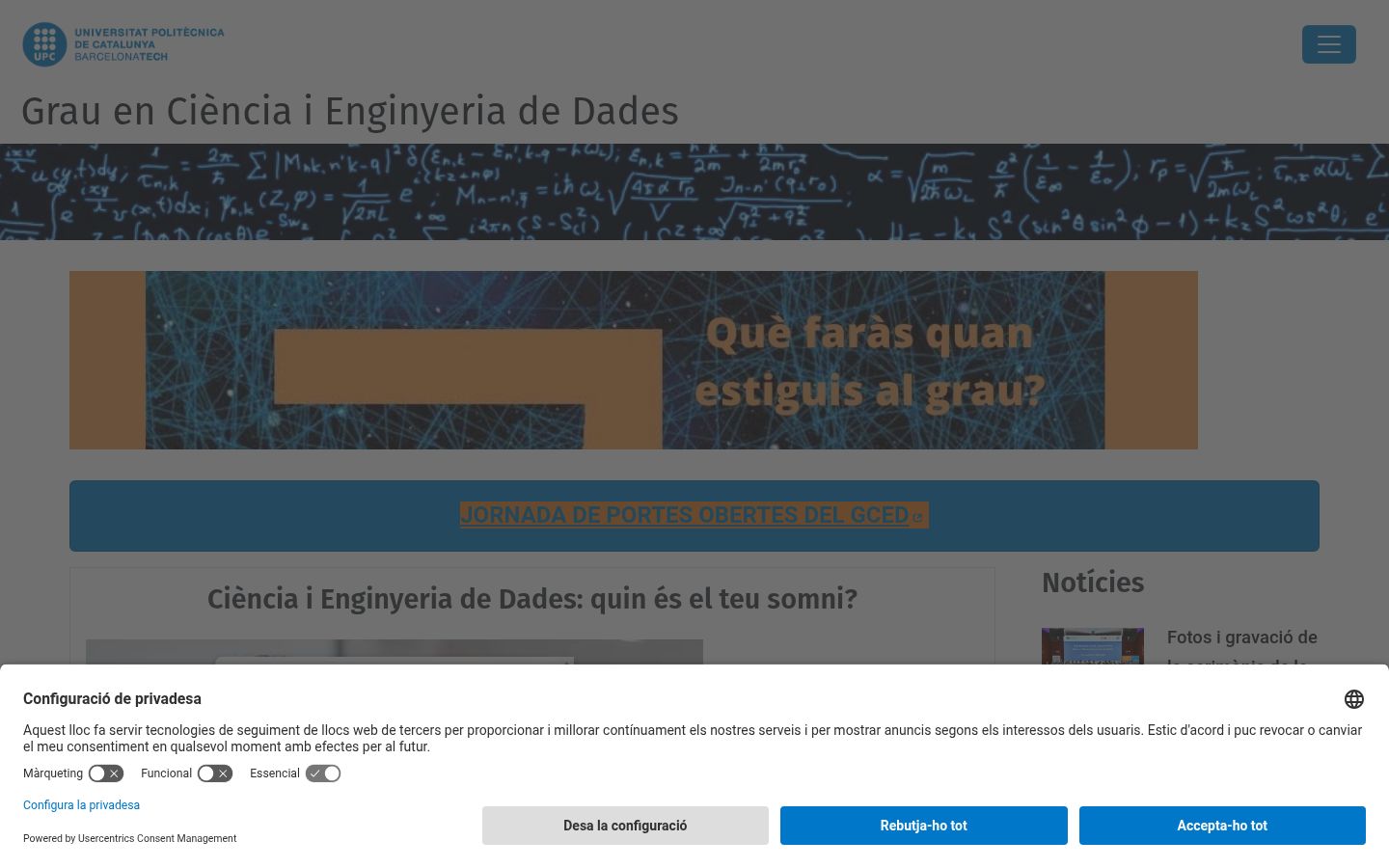 Capture d'écran de la bannière de consentement affichée avant toute interaction