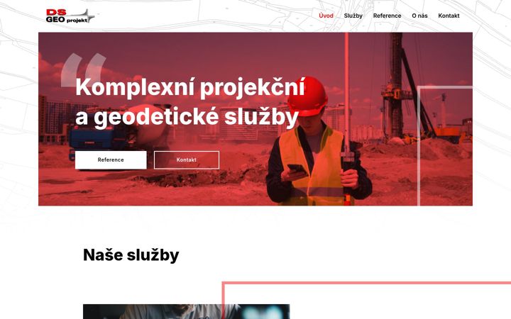 Snímek obrazovky dsgeoprojekt.cz