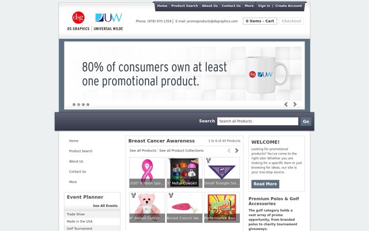 Screenshot of dsgpromotionalproducts.com