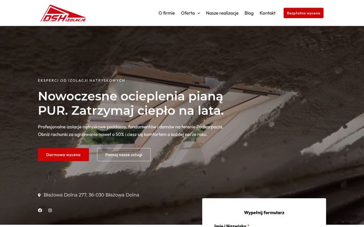Posnetek zaslona dshizolacje.pl