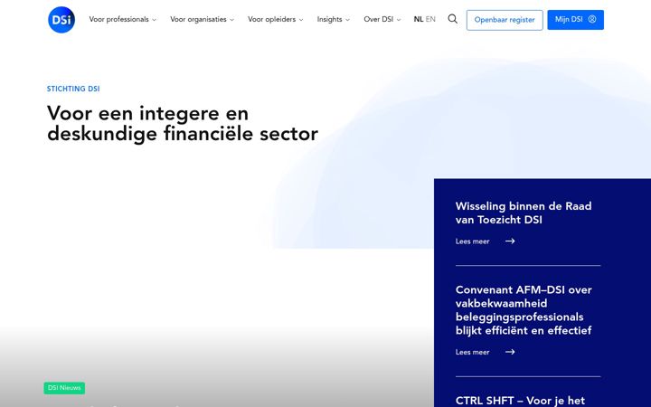 Screenshot of dsi.nl