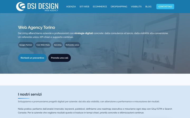 Kuvakaappaus sivustosta dsidesign.it
