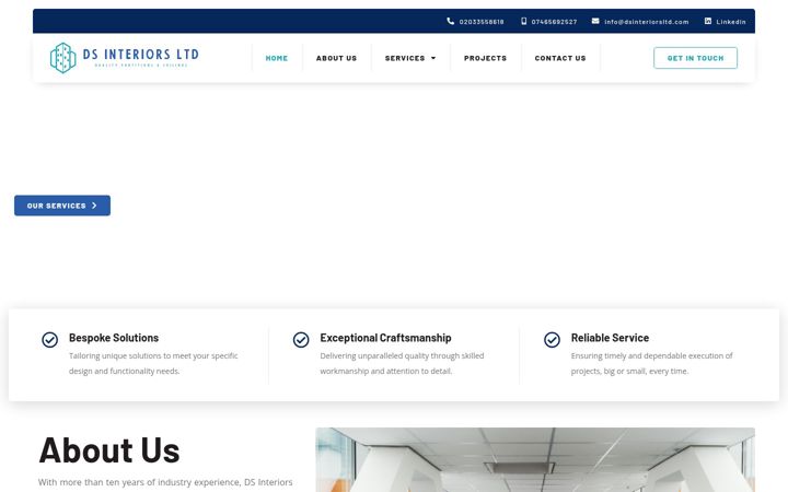 Screenshot of dsinteriorsltd.com