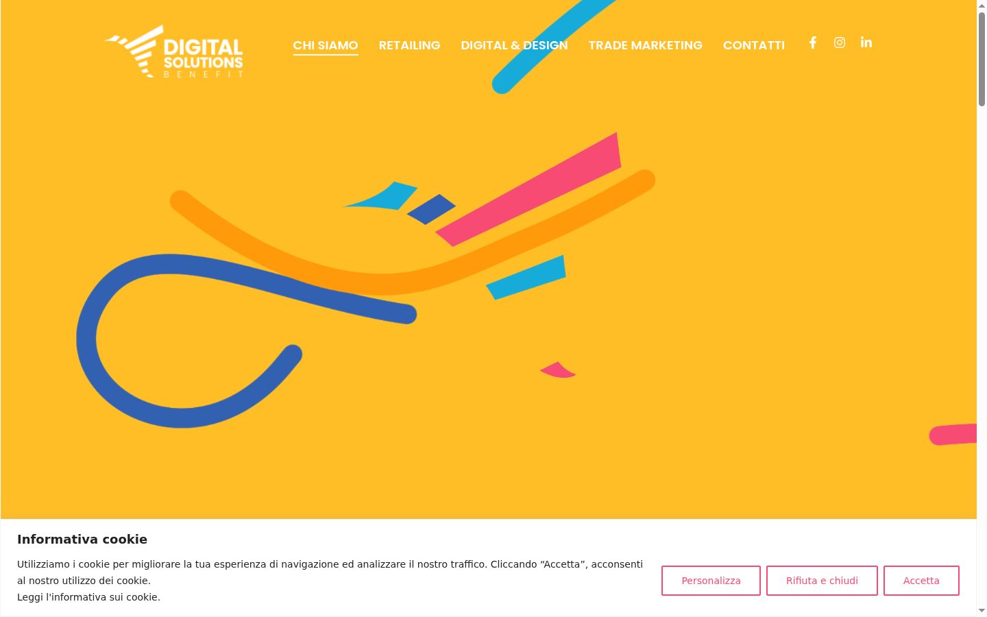 Screenshot del banner di consenso mostrato prima di qualsiasi interazione