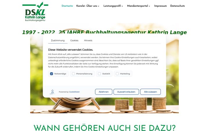 Screenshot of dskl-buchhaltungsagentur.de