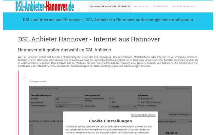 Captura de ecrã de dsl-anbieter-hannover.de