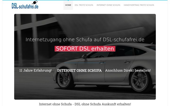 Captura de ecrã de dsl-schufafrei.de