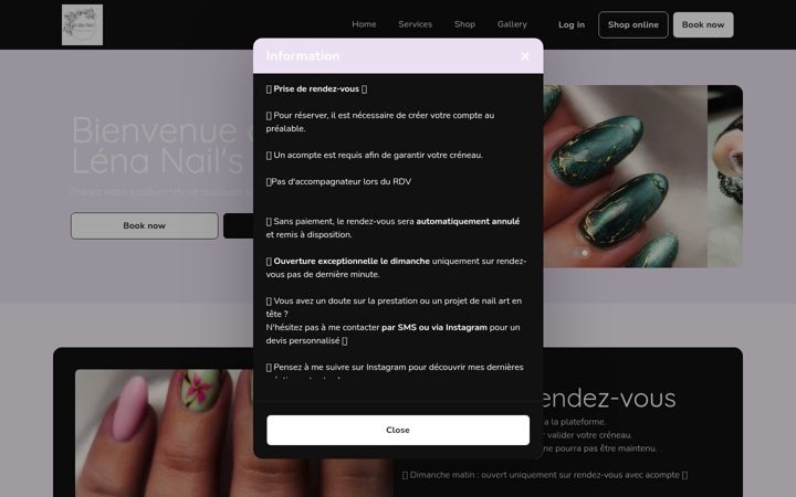 Screenshot ta' dslenanails.fr