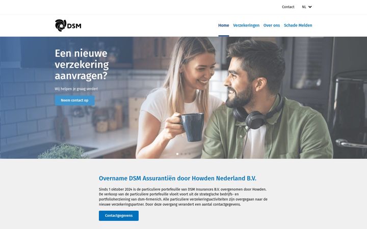 Screenshot di dsmassurantien.nl