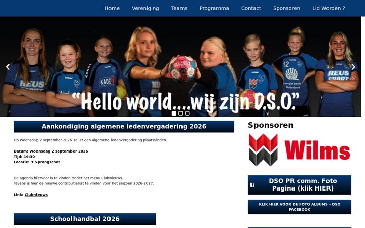 Screenshot di dsohandbal.nl