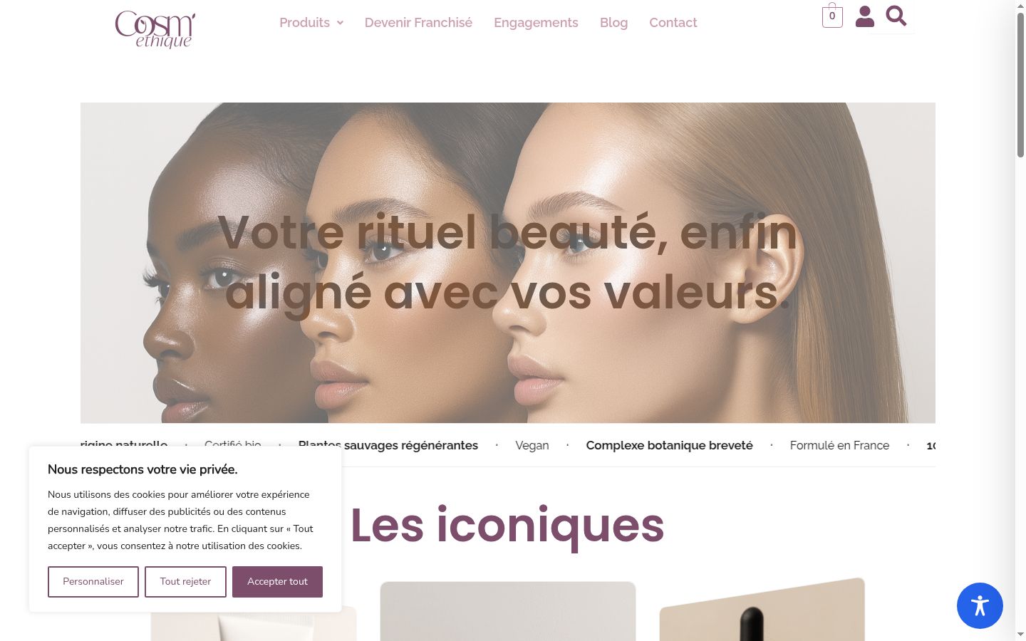 Screenshot del banner di consenso mostrato prima di qualsiasi interazione