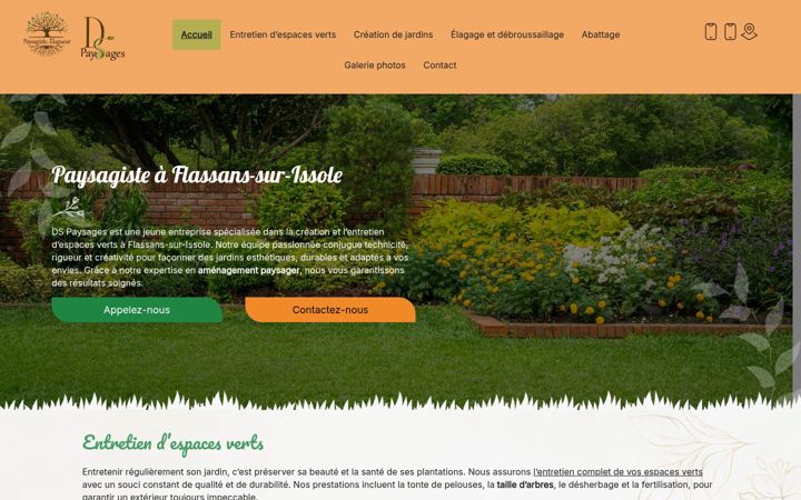 Screenshot of dspaysages.fr