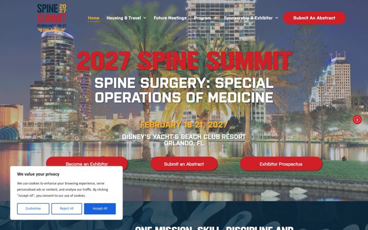 Captură de ecran a dspnspinesummit.org
