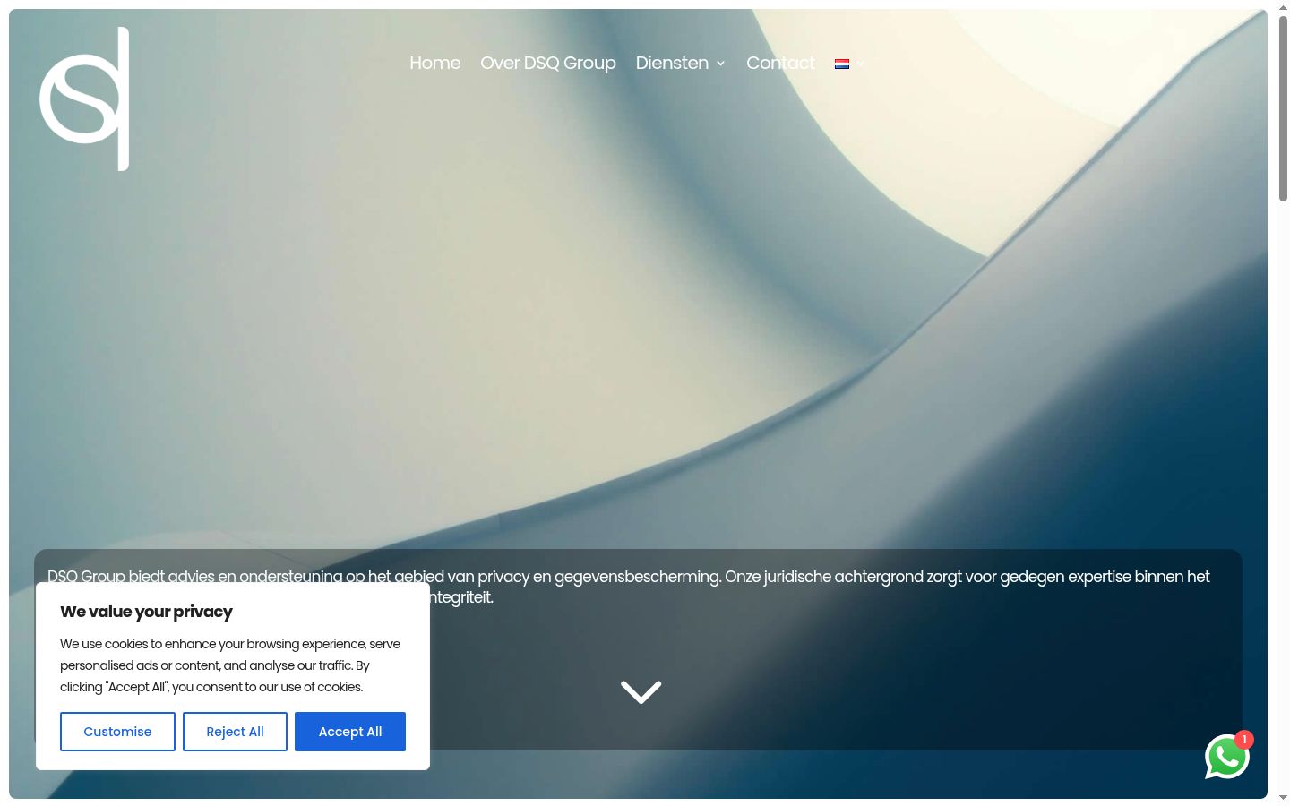 Screenshot del banner di consenso mostrato prima di qualsiasi interazione