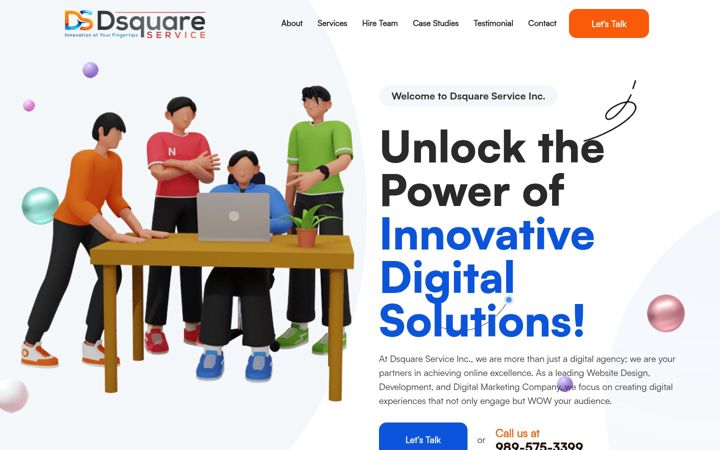Screenshot of dsquareservice.com