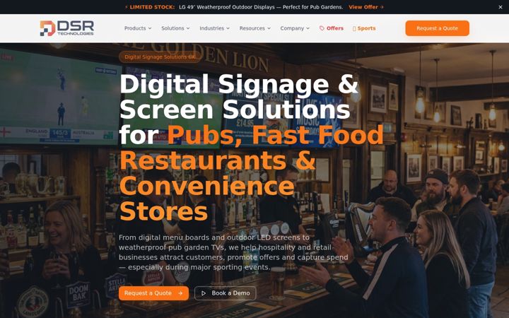 Screenshot stránky dsrtechnologies.co.uk