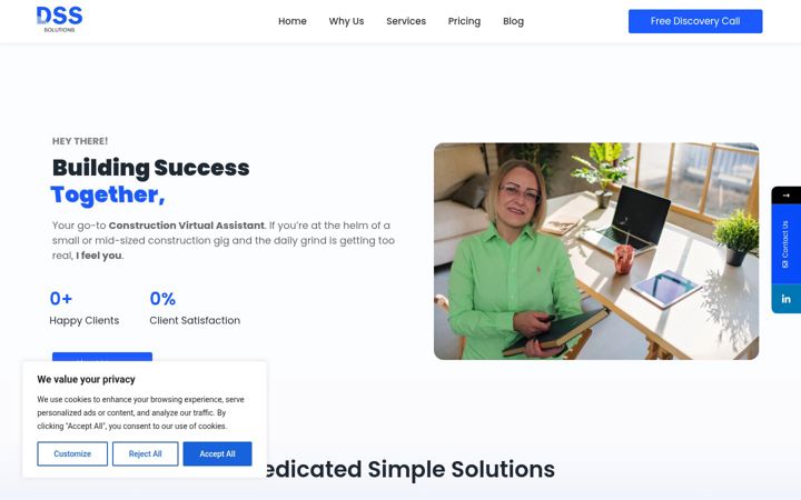 Screenshot stránky dss-solutions.co.uk