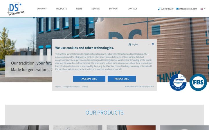 Captura de pantalla de dsseals.net